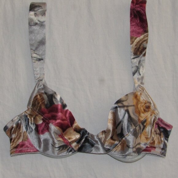 Vintage 90’s Victoria's Secret Second Skin Satin Shiny Floral Bra 32B 1997 - Picture 1 of 4